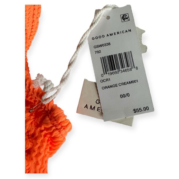 Good American Swimsuit Orange Cream  One Shoulder Top Sz 00/0 - Picture 3 of 5